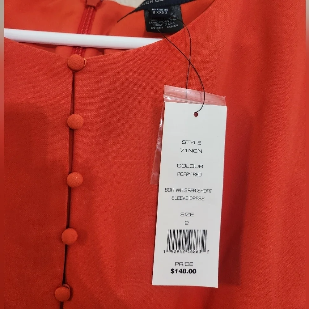 French Connection Boh Whisper Short Sleeve Dress size 2 - Picture 4 of 5